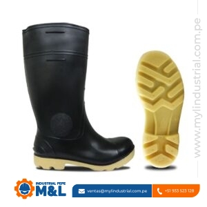 Bota Segusa de PVC con Puntera de Acero: Calzado de Seguridad Industrial con Suela Amarilla