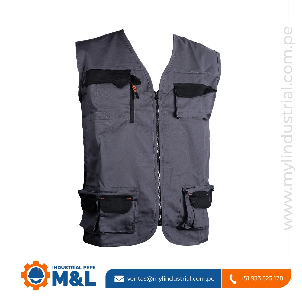 Chaleco de Trabajo Delta Plus M2GIL - Indumentaria Multibolsillo para Uso Industrial