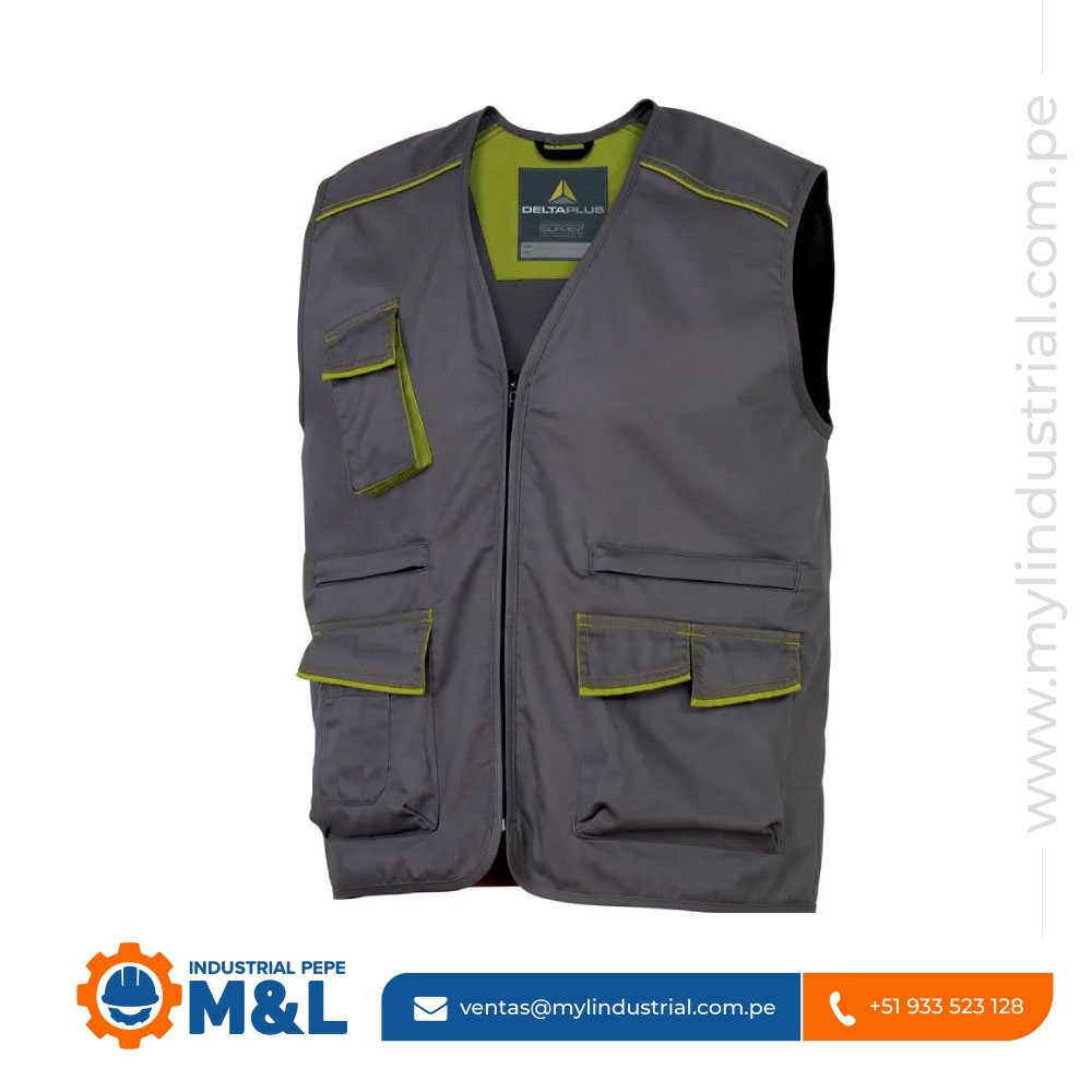 Chaleco Delta Plus M6GIL Gris con Verde