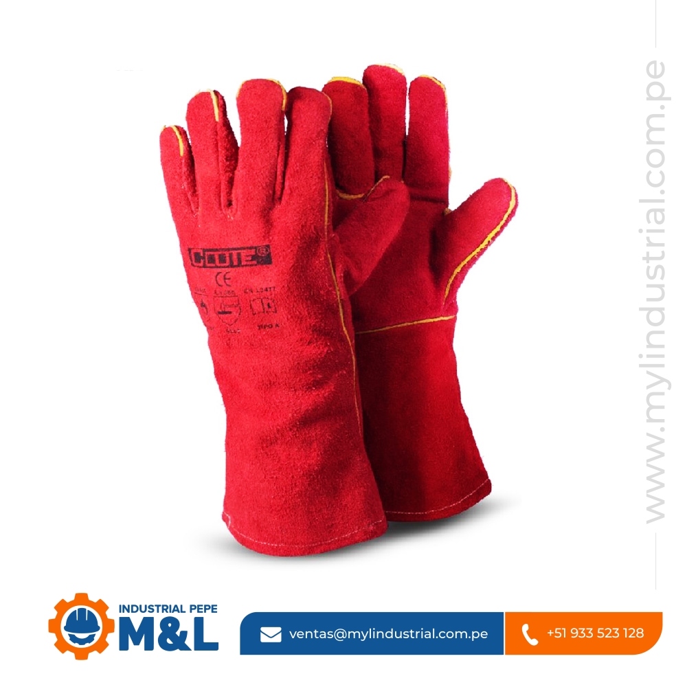 Guante Industrial Clute Rojo de Carnaza