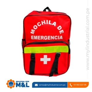 Mochila de Emergencia Roja - Mochila de Primeros Auxilios con Bolsillos para EPP Móvil