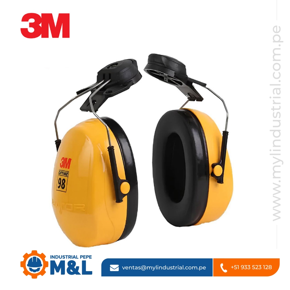 Orejera 3M Peltor Optime 98 - Protector Auditivo para Casco con NRR de 25 dB