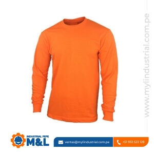 Polo de Algodón 30/1 Naranja Manga Larga - Indumentaria de Alta Visibilidad y Protección