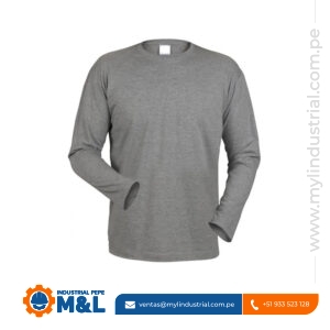 Polo de Algodón 30/1 Plomo Manga Larga - Indumentaria Industrial