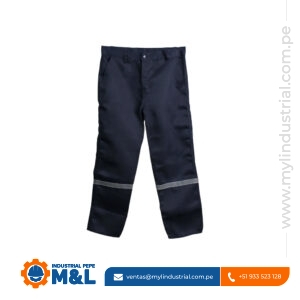 Pantalón de Seguridad Drill Azul Marino - Indumentaria Industrial con Cinta Reflectiva