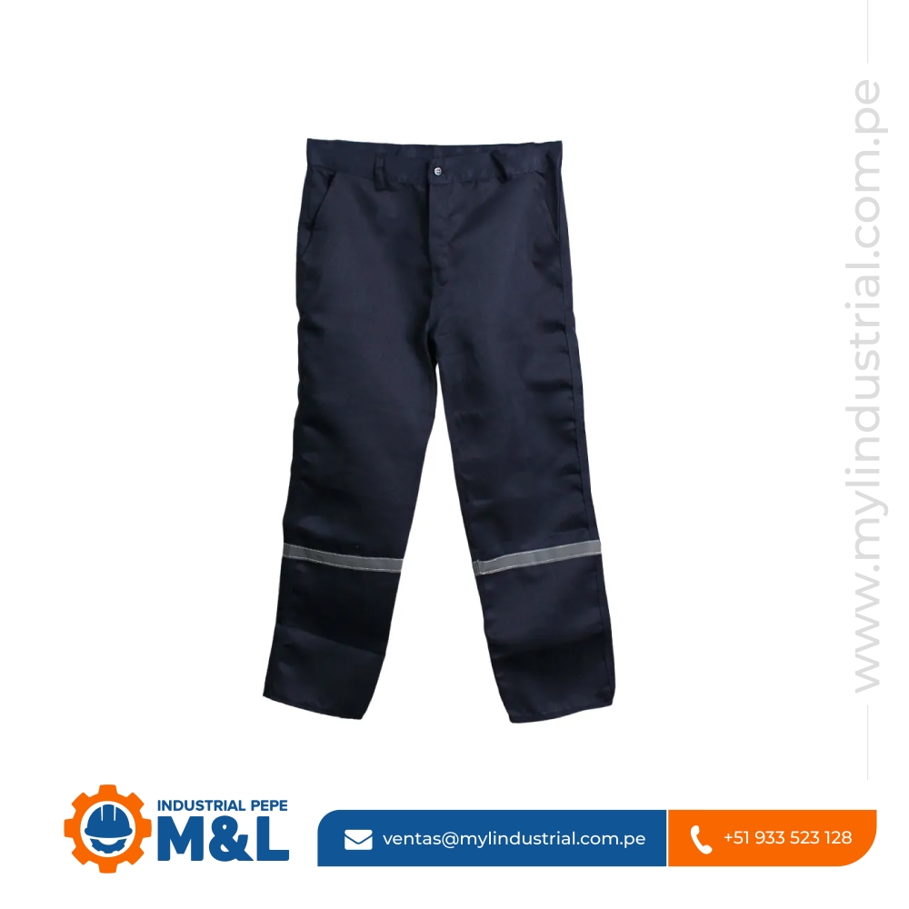 Pantalón de Seguridad Drill Azul Marino - Indumentaria Industrial con Cinta Reflectiva