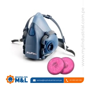 Respirador Media Cara Flyflex con Doble Cartucho P100