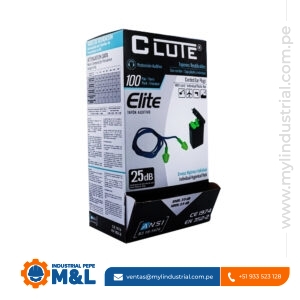 Tapones de Oído Clute Elite con Cordón - Protección Auditiva 25 dB Certificada ANSI y CE